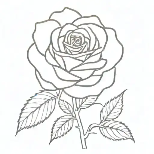 fine line rose tattoo with 222 in the stem rose tattoo design idea