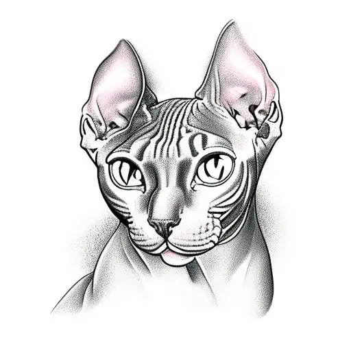 sphynx cat  tattoo design idea