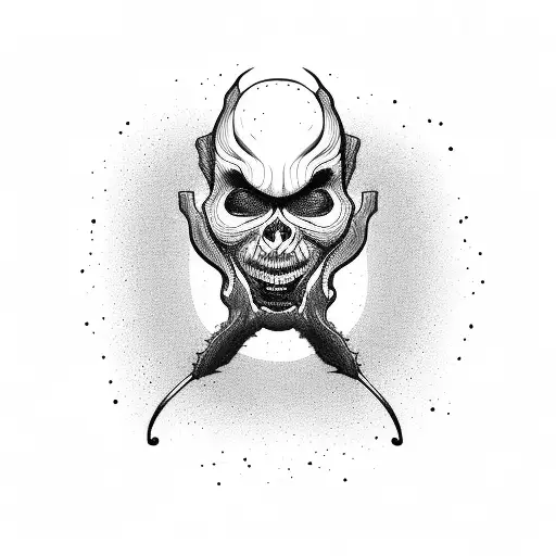 body man wirh garlic head  tattoo design idea