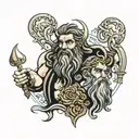zeus y poseidon tattoo design idea