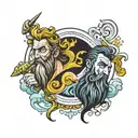 zeus y poseidon tattoo design idea