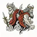 zeus y poseidon tattoo design idea