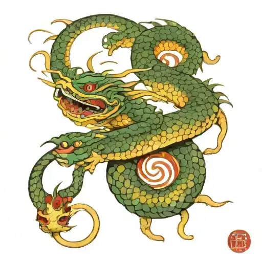 dragon and snake tattoo design idea