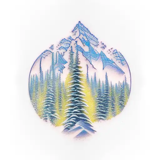 snowboard mountain tattoo design idea