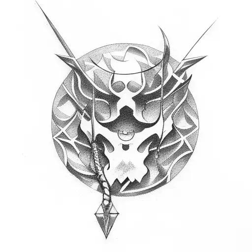 mar com arco e flecha  tattoo design idea