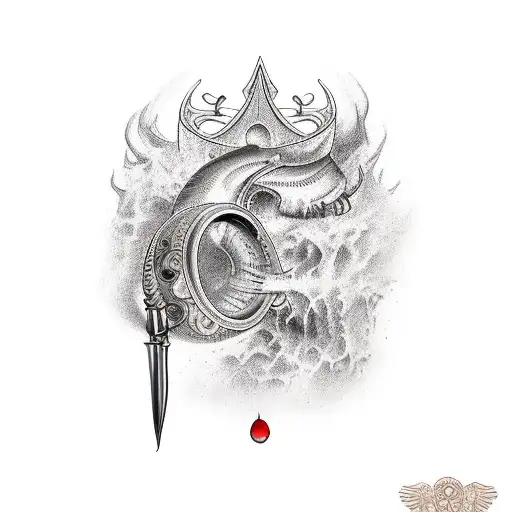 mar e arco e flecha  tattoo design idea