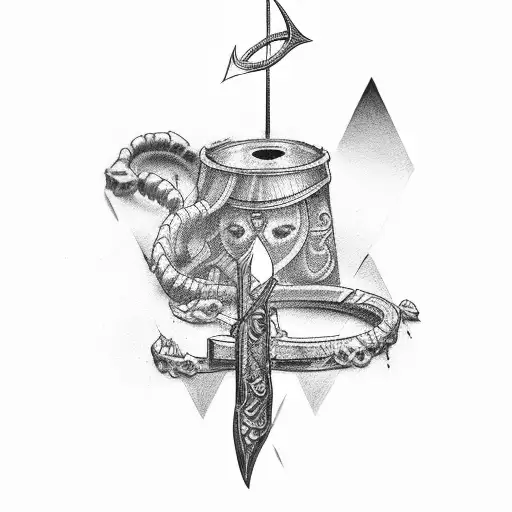 concha com arco e flecha  tattoo design idea