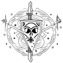 mar com arco e flecha  tattoo design idea