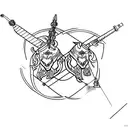 mar com arco e flecha  tattoo design idea