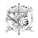 mar com arco e flecha  tattoo design idea