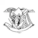 mar e arco e flecha  tattoo design idea