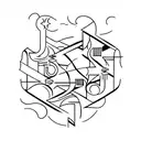 mar e arco e flecha  tattoo design idea