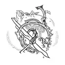 mar e arco e flecha  tattoo design idea