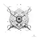 concha com arco e flecha  tattoo design idea