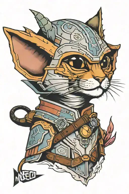 mandalorian cat sigel tattoo design idea