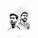 Messi and Maradona tattoo design idea