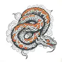 world serpent coiled tattoo design idea