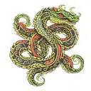 world serpent coiled tattoo design idea