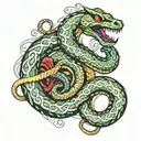 world serpent coiled tattoo design idea