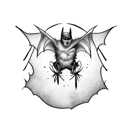 a scary bat wearing boots tattoo design idea