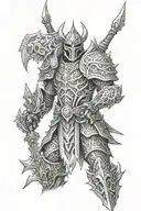 Armor lich king tattoo design idea