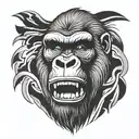 angry gorilla tattoo design idea