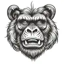 angry gorilla tattoo design idea