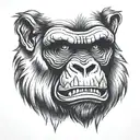 angry gorilla tattoo design idea