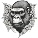 angry gorilla tattoo design idea