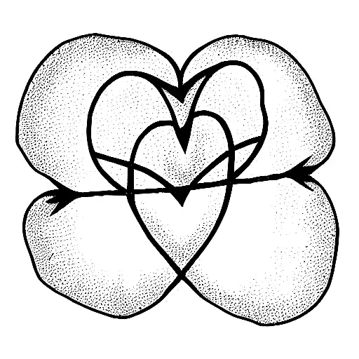 hearts sewn together with twine tattoo design idea