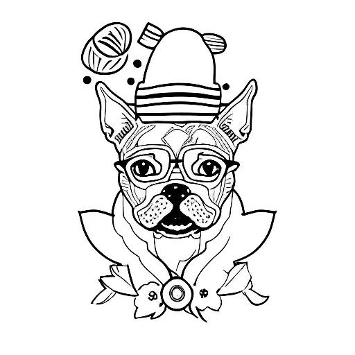 boston terrier tattoo design idea