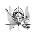 Michelangelo's the creation of Adam with an ace playing card and an arrow  tattoo design idea