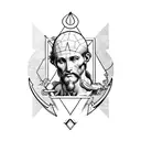 Michelangelo's the creation of Adam with an ace playing card and an arrow  tattoo design idea