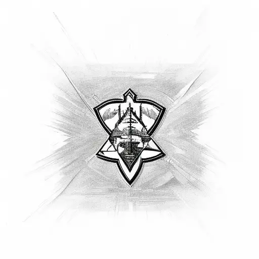 focusing on arrowhead, including alphabet M, word - family, a high rise building, go kart  tattoo design idea