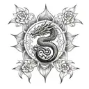 dragon protection runes lotus blossom ohm symbol formed tattoo design idea