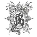 dragon protection runes lotus blossom ohm symbol formed tattoo design idea