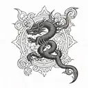 dragon protection runes lotus blossom ohm symbol formed tattoo design idea