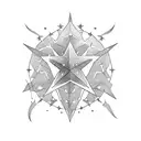 spike chains with stars tattoo design idea