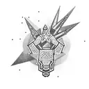 spike chains with stars tattoo design idea