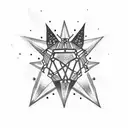 spike chains with stars tattoo design idea