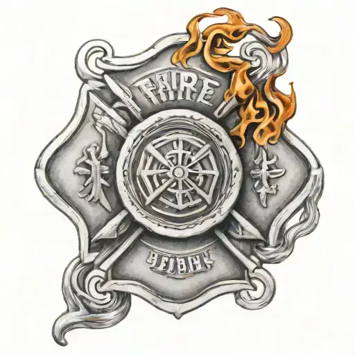 firefighter Maltese cross tattoo design idea