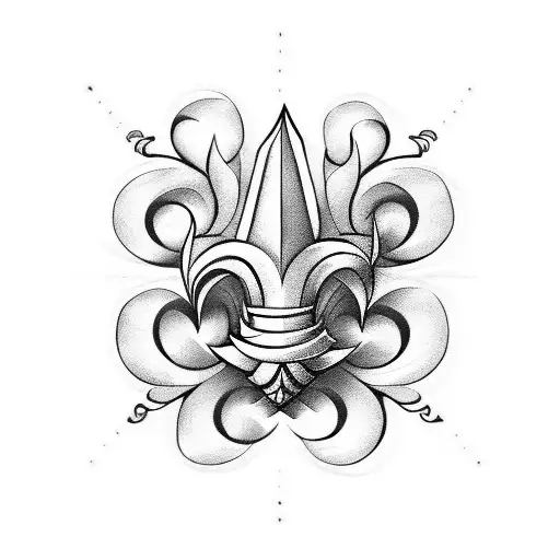 fleur de lis thick bold lines tattoo design idea