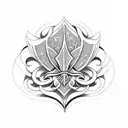fleur de lis thick bold lines tattoo design idea