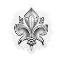fleur de lis thick bold lines tattoo design idea