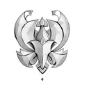 fleur de lis thick bold lines tattoo design idea