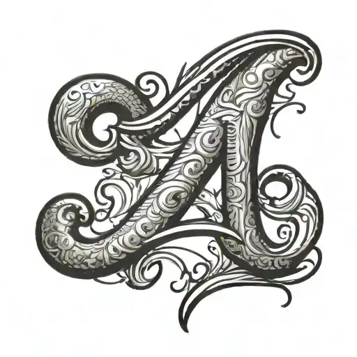 the letter LLL in cursive  tattoo design idea