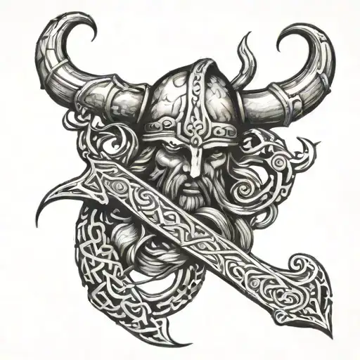 Viking symbols tattoo design idea
