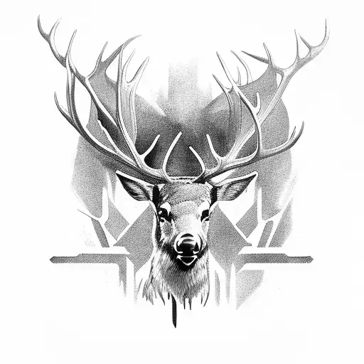 Elk Bugling tattoo design idea