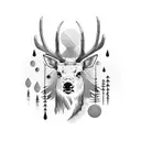 Elk Bugling tattoo design idea