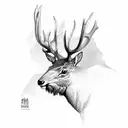 Elk Bugling tattoo design idea